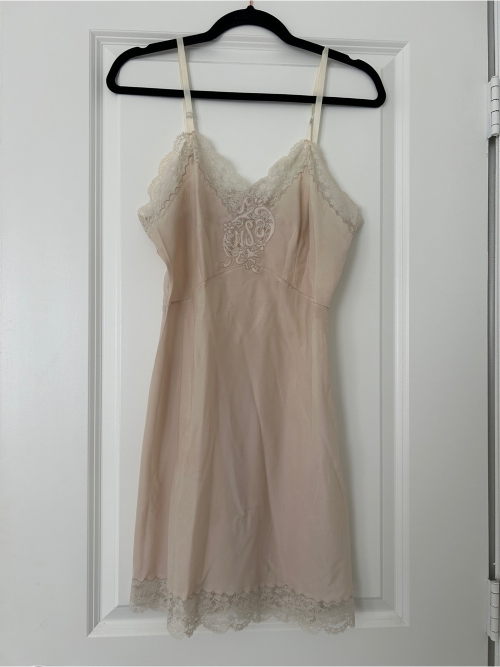 Victoria's Secret Pale Blush Lace-Trim Slip Chemise